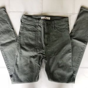 Hollister Army Green High Waisted Skinny Jeans